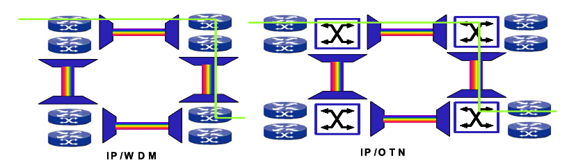 IP over WDM vs. IP over OTN